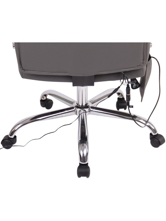 Chaise de bureau Valais en simili cuir avec fonction massage, gris