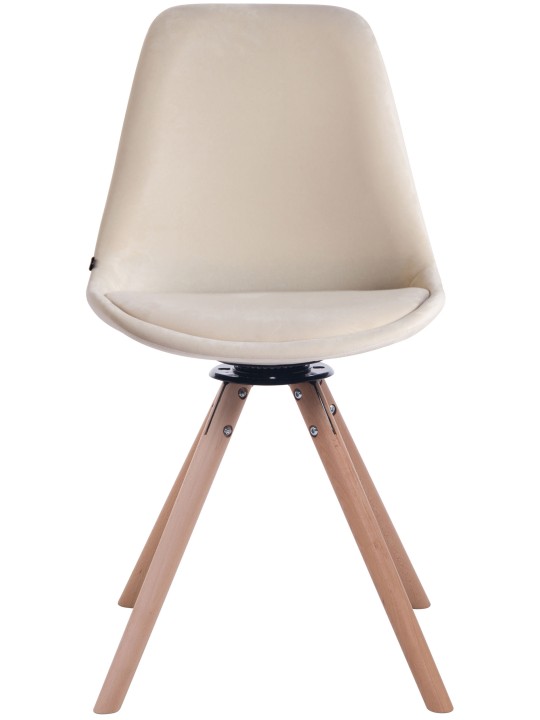Chaise de salle à manger Troyes velours ronde naturel, crème Chaise de salle à manger Troyes velours ronde naturel, crème