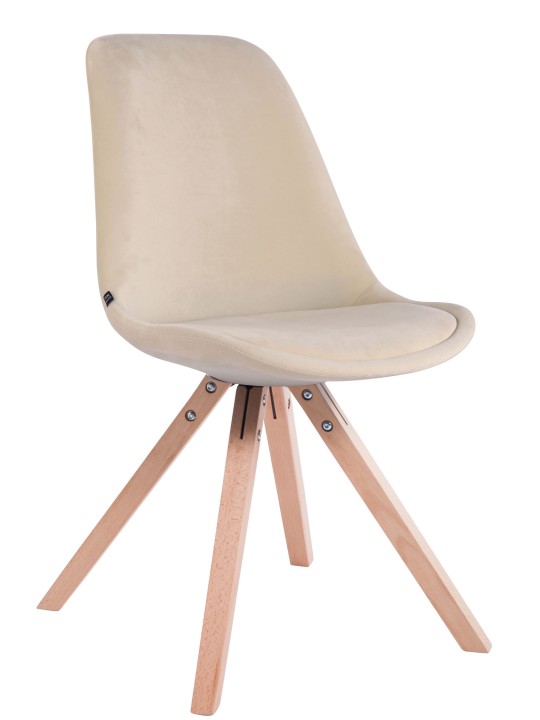 Chaise visiteur Toulouse velours carré natura, crème