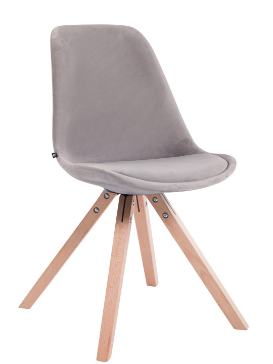 Chaise visiteur Toulouse velours carré natura, gris