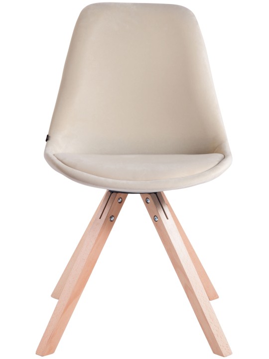 Chaise visiteur Toulouse velours carré natura, crème