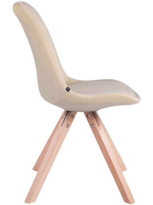 Chaise visiteur Toulouse velours carré natura, crème