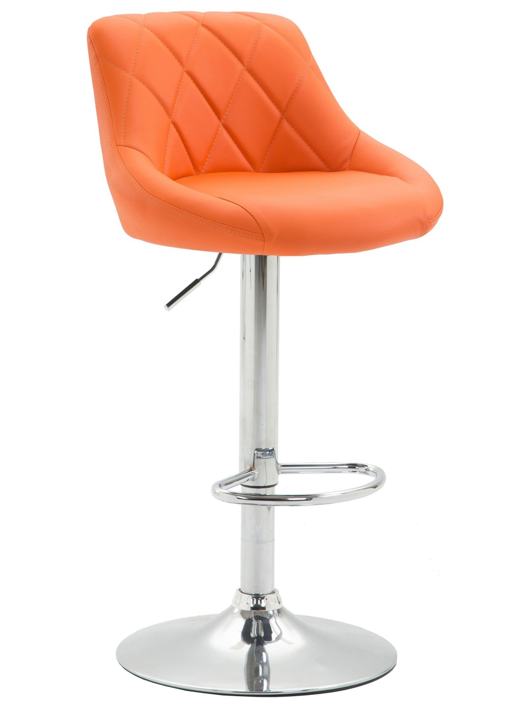 Tabouret de bar Lazio simili cuir chromé, orange