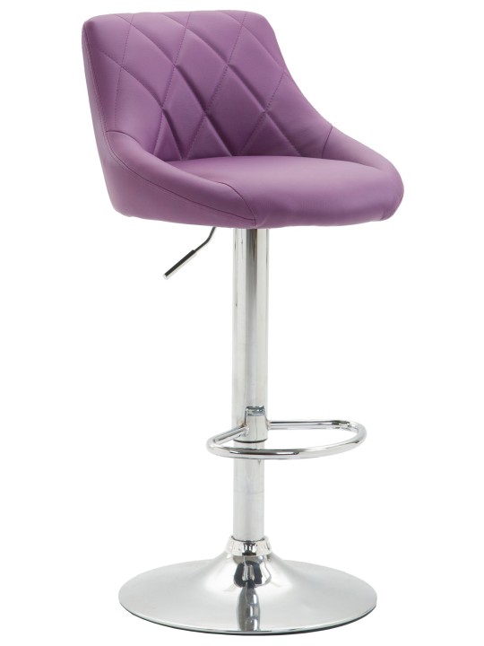 Tabouret de bar Lazio simili cuir chromé, lilas