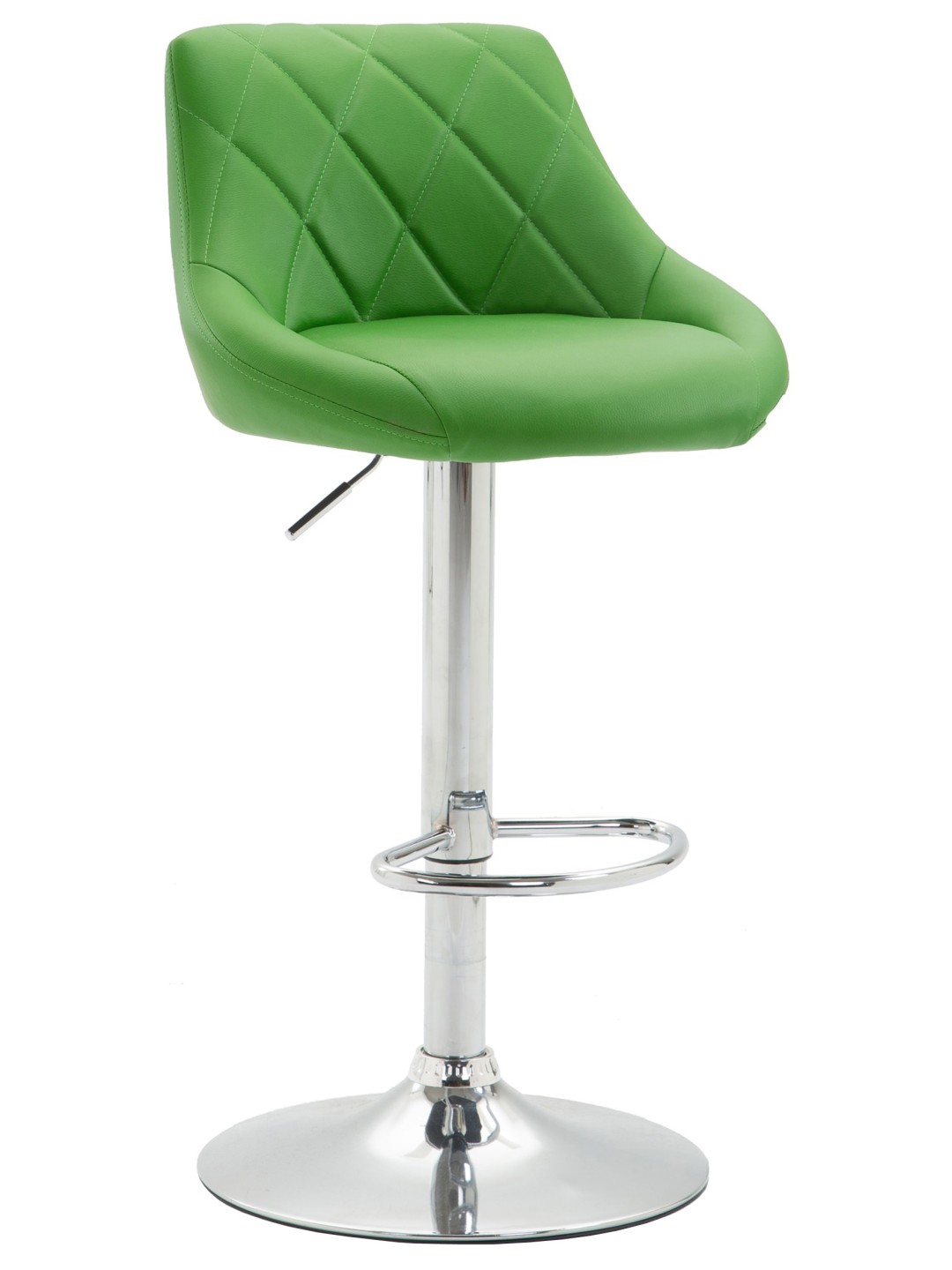 Tabouret de bar Lazio simili cuir chromé, vert