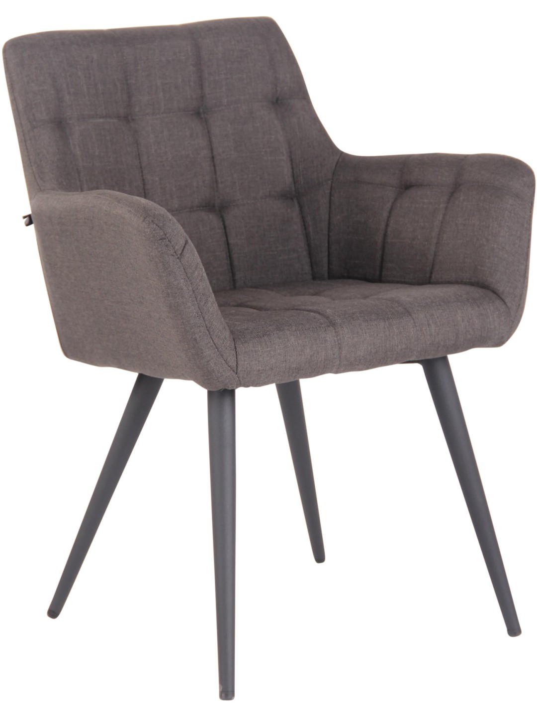 Chaise de salle à manger tissu Lyss, gris foncé