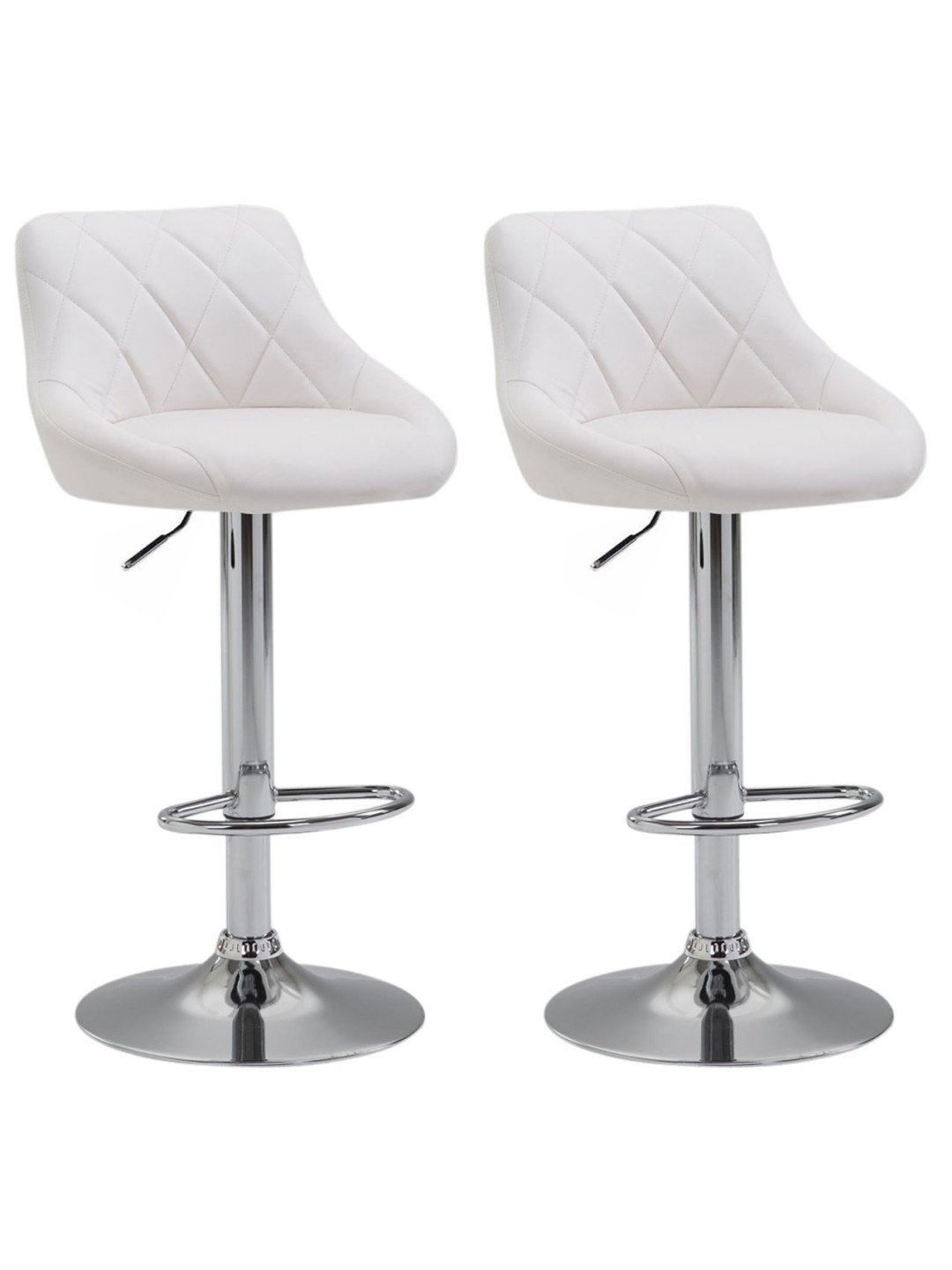 Lot de 2 tabourets de bar Lazio simili cuir C, blanc
