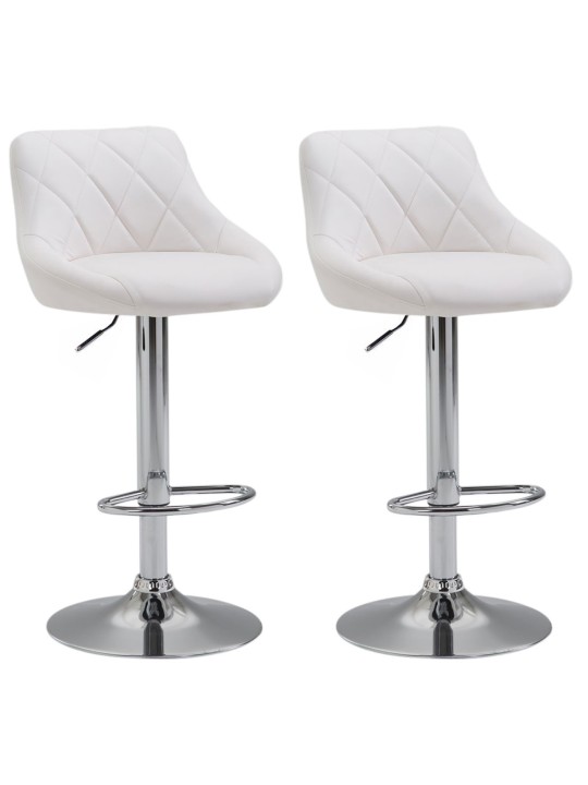 Lot de 2 tabourets de bar Lazio simili cuir C, blanc Lot de 2 tabourets de bar Lazio simili cuir C, blanc