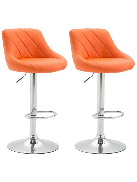 Lot de 2 tabourets de bar Lazio simili cuir C, orange Lot de 2 tabourets de bar Lazio simili cuir C, orange