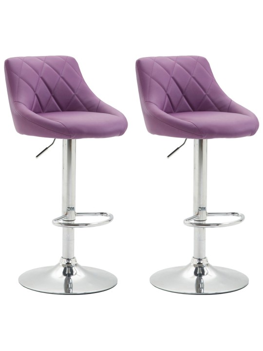 Lot de 2 tabourets de bar Lazio simili cuir C, lilas