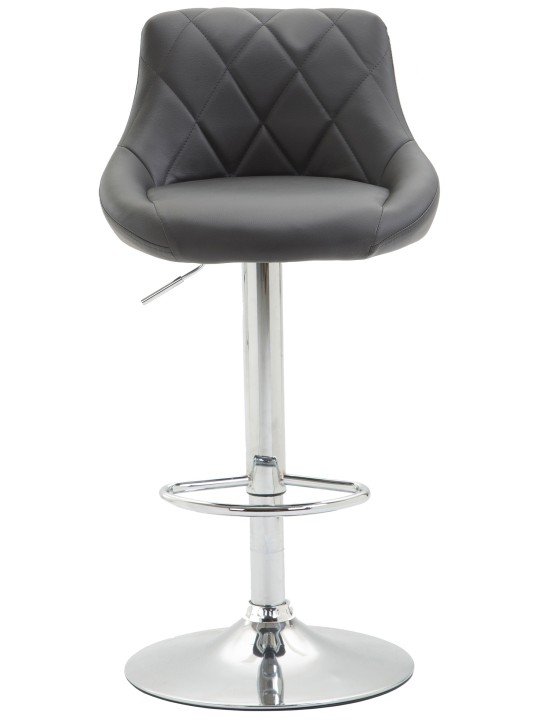 Lot de 2 tabourets de bar Lazio simili cuir C, gris Lot de 2 tabourets de bar Lazio simili cuir C, gris
