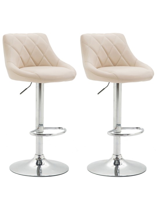 Lot de 2 tabourets de bar Lazio simili cuir C, crème Lot de 2 tabourets de bar Lazio simili cuir C, crème