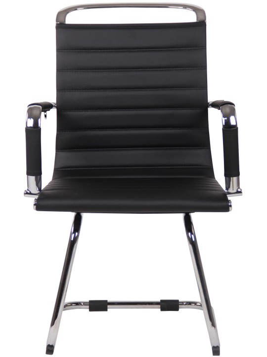 Chaise visiteur Balve simili cuir, noir