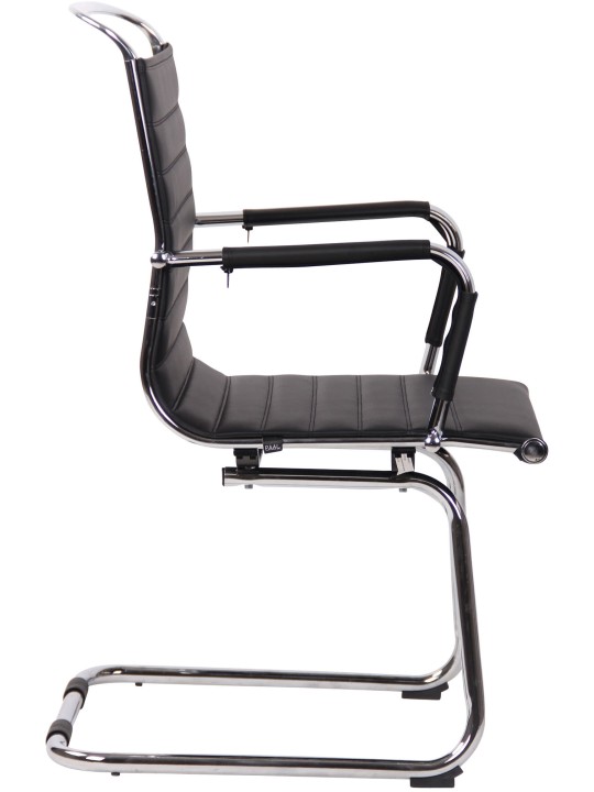 Chaise visiteur Balve simili cuir, noir