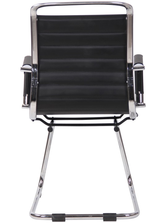 Chaise visiteur Balve simili cuir, noir