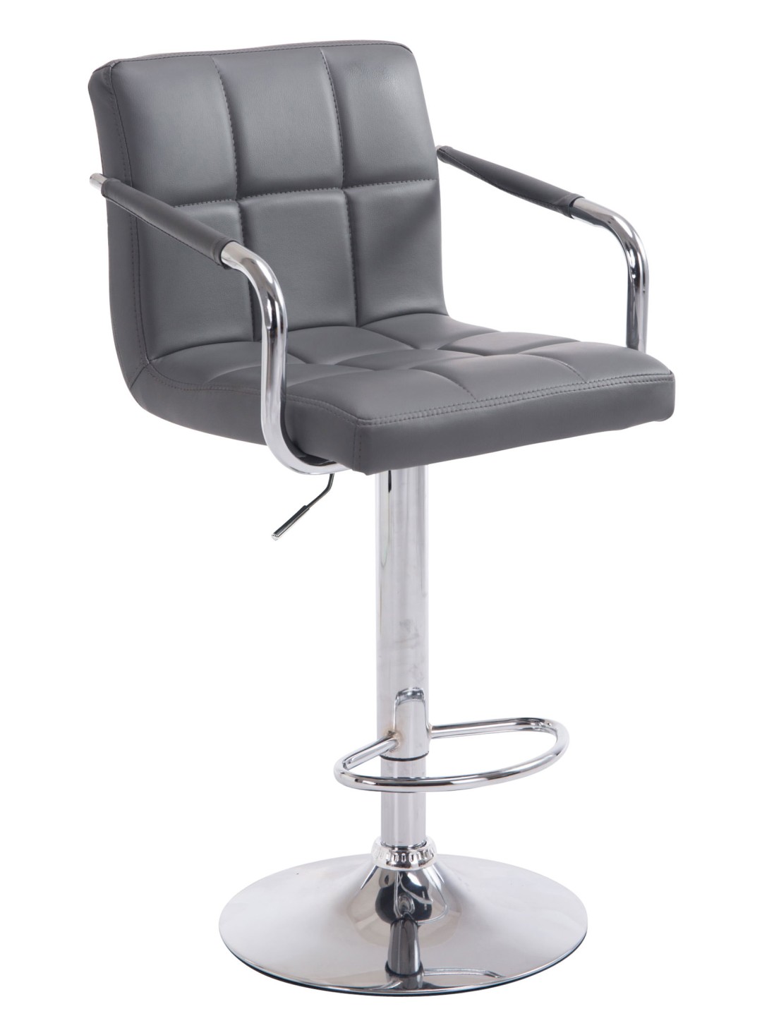 Tabouret de bar Lucy V2 chromé, gris
