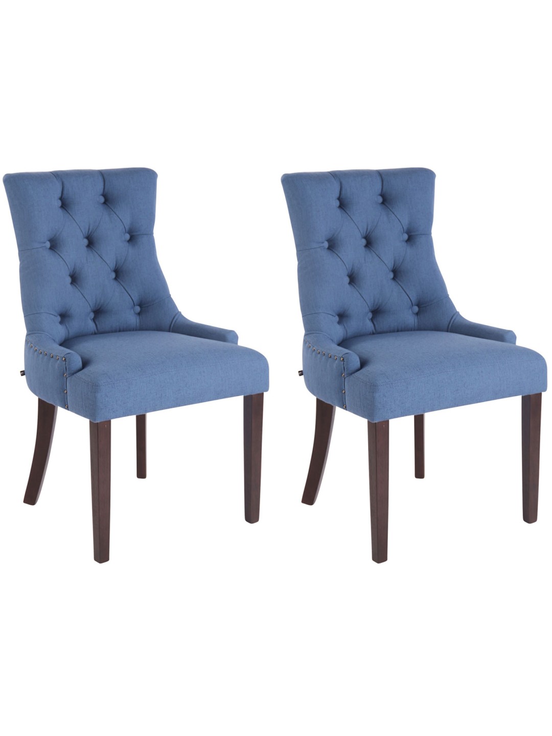 Ensemble de 2 chaises de salle à manger Aberdeen tissu antique, bleu