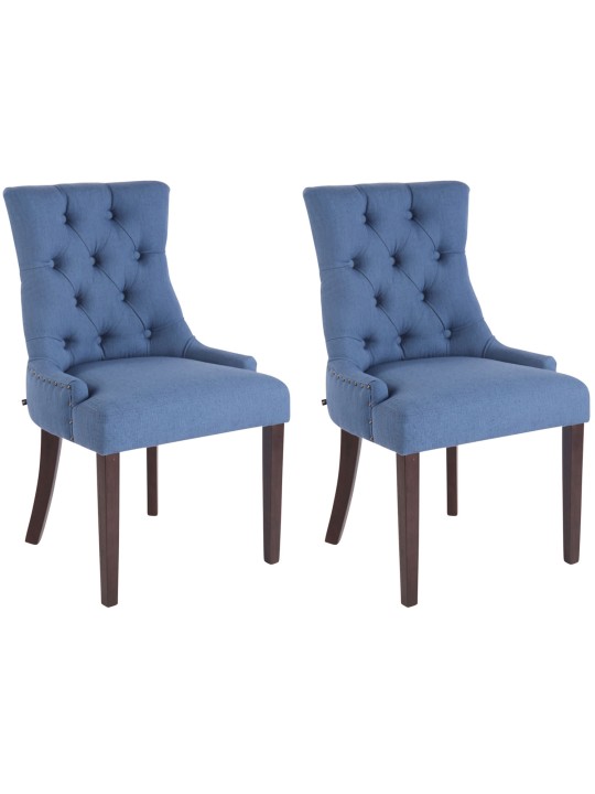 Ensemble de 2 chaises de salle à manger Aberdeen tissu antique, bleu