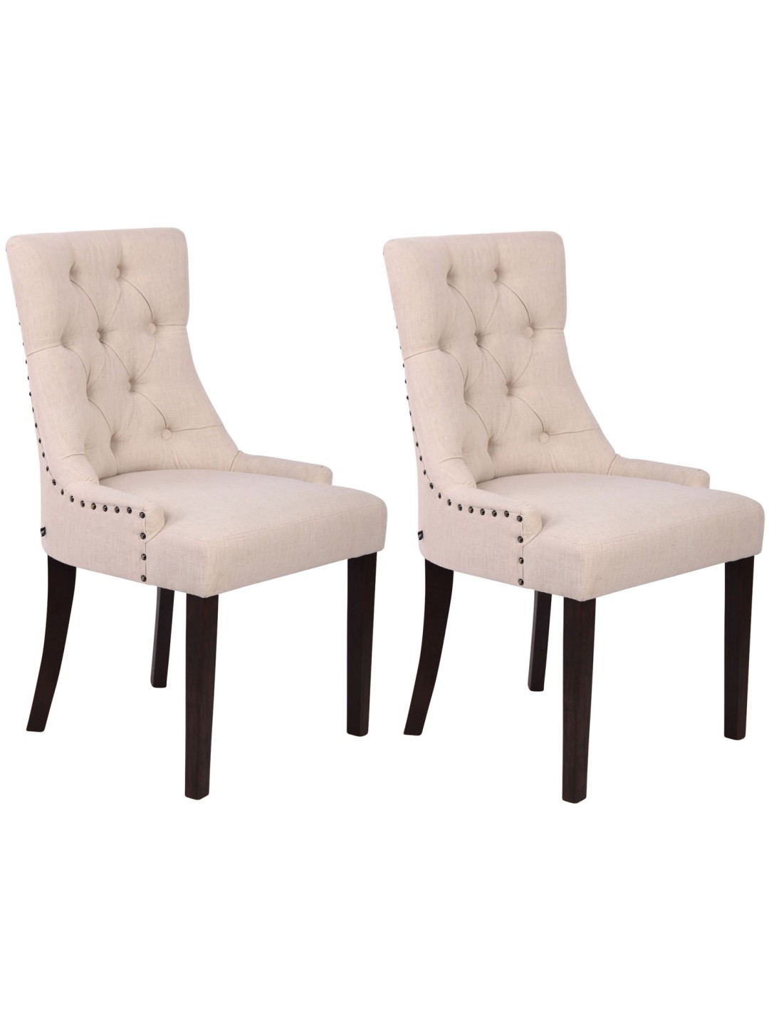 Ensemble de 2 chaises de salle à manger Aberdeen tissu antique, crème