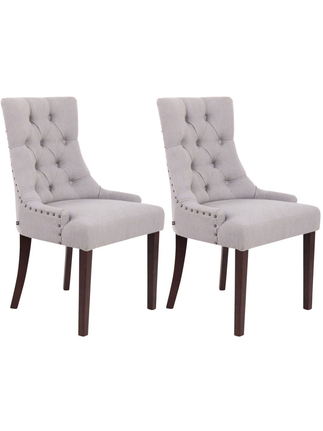 Ensemble de 2 chaises de salle à manger Aberdeen tissu antique, gris