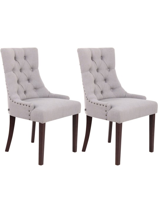 Ensemble de 2 chaises de salle à manger Aberdeen tissu antique, gris