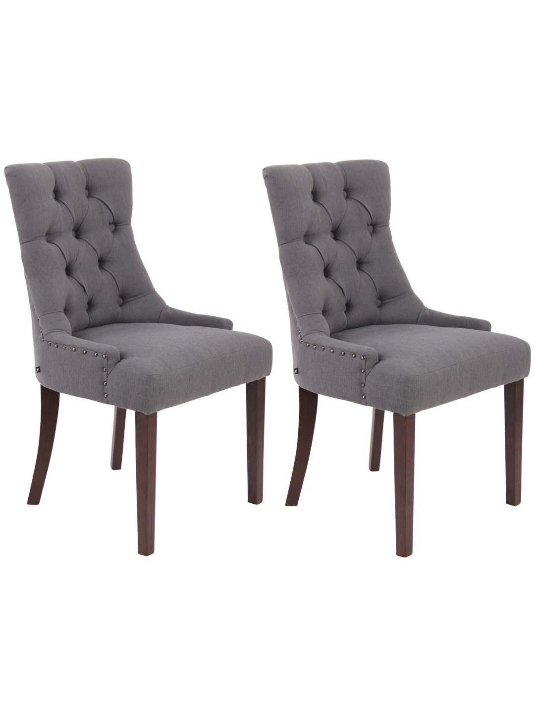 Ensemble de 2 chaises de salle à manger Aberdeen tissu antique, gris foncé