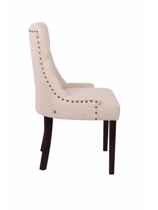 Ensemble de 2 chaises de salle à manger Aberdeen tissu antique, crème