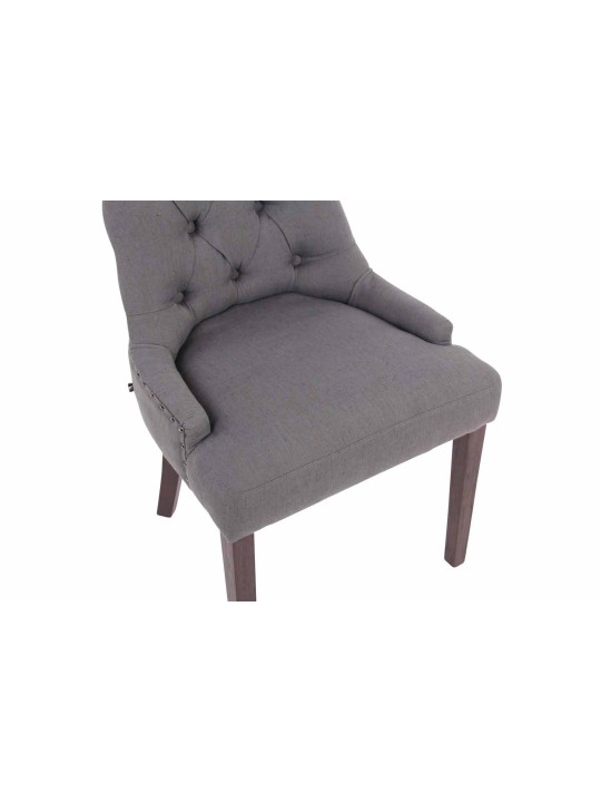 Ensemble de 2 chaises de salle à manger Aberdeen tissu antique, gris foncé