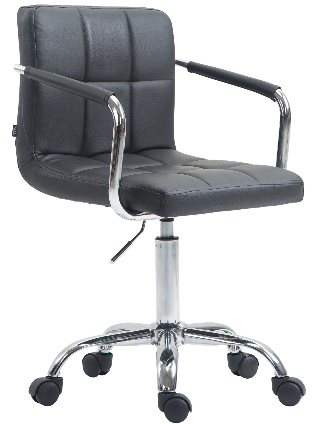 Chaise de bureau Lucy V2 simili cuir, gris