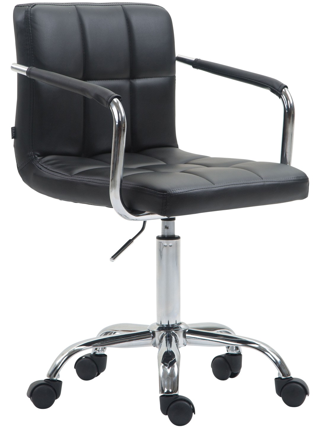 Chaise de bureau Lucy V2 simili cuir, noir