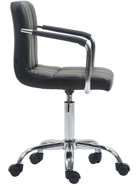 Chaise de bureau Lucy V2 simili cuir, noir