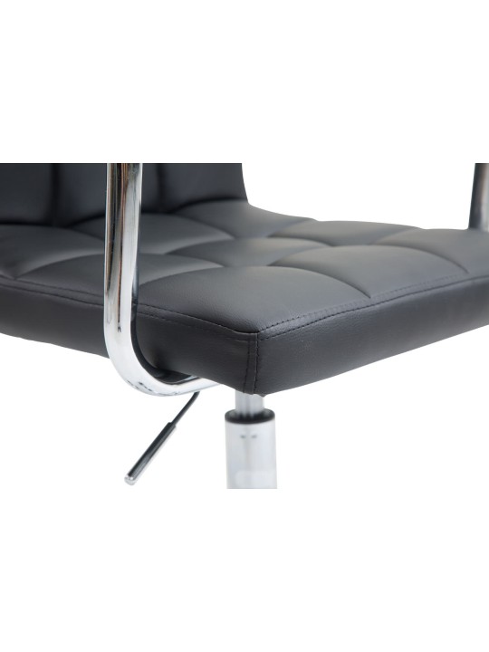 Chaise de bureau Lucy V2 simili cuir, noir