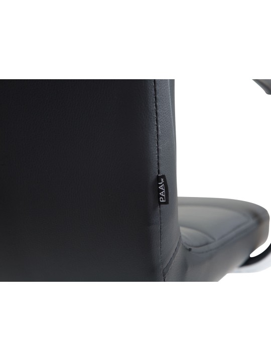 Chaise de bureau Lucy V2 simili cuir, noir