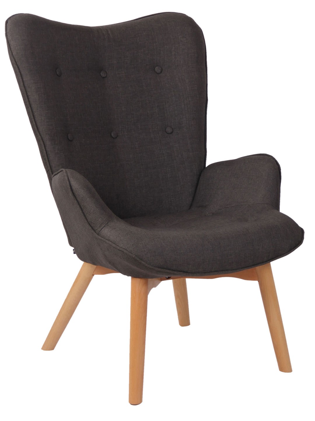 Chaise longue Durham en tissu, gris foncé