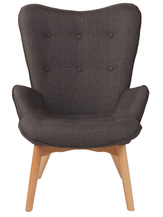 Chaise longue Durham en tissu, gris foncé