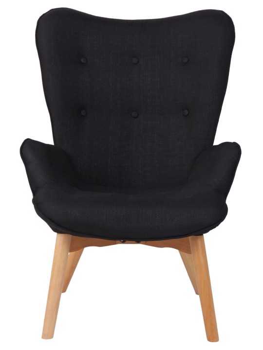 Chaise longue Durham en tissu, noir