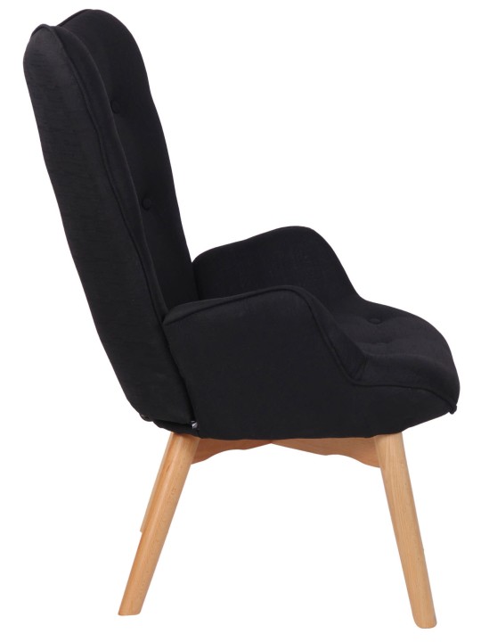 Chaise longue Durham en tissu, noir