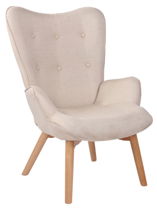Chaise longue Durham en tissu, crème