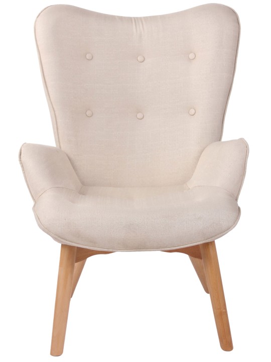 Chaise longue Durham en tissu, crème