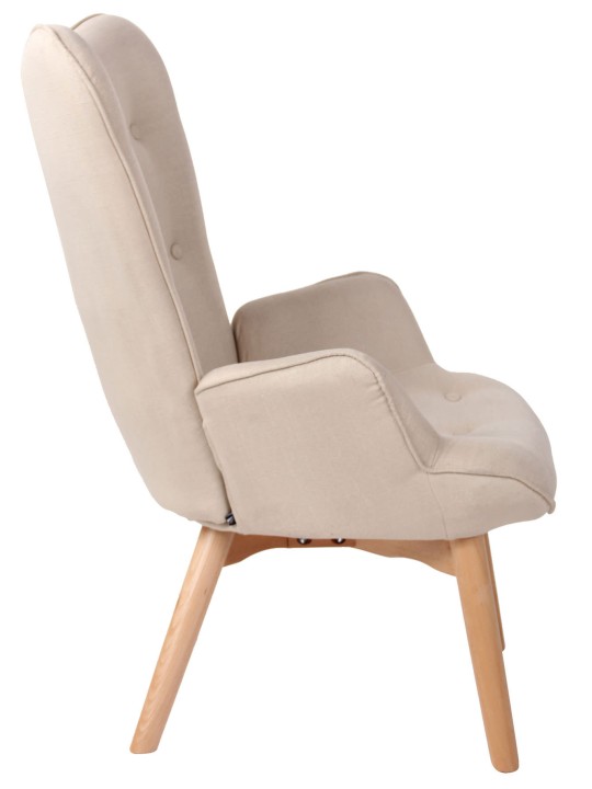 Chaise longue Durham en tissu, crème