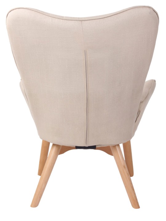 Chaise longue Durham en tissu, crème