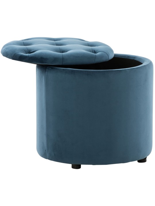 Tabouret Pantin velours, bleu Tabouret Pantin velours, bleu