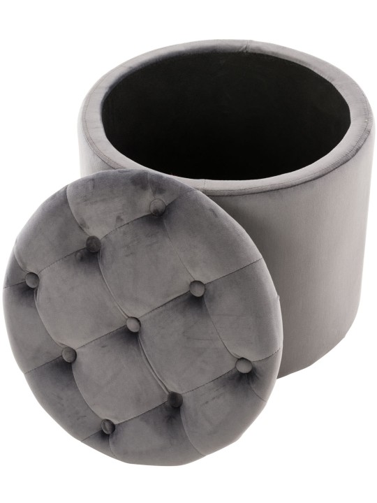Tabouret Pantin velours, gris Tabouret Pantin velours, gris