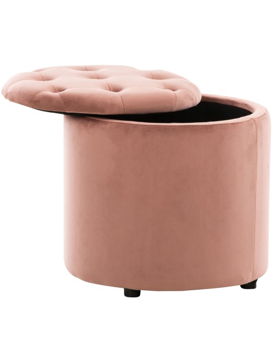 Tabouret Pantin velours, rose