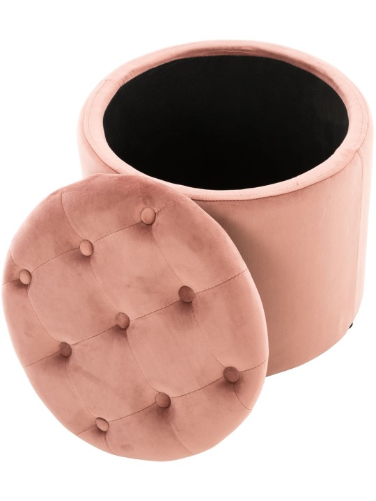 Tabouret Pantin velours, rose