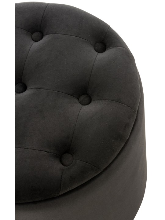 Tabouret Pantin velours, noir Tabouret Pantin velours, noir