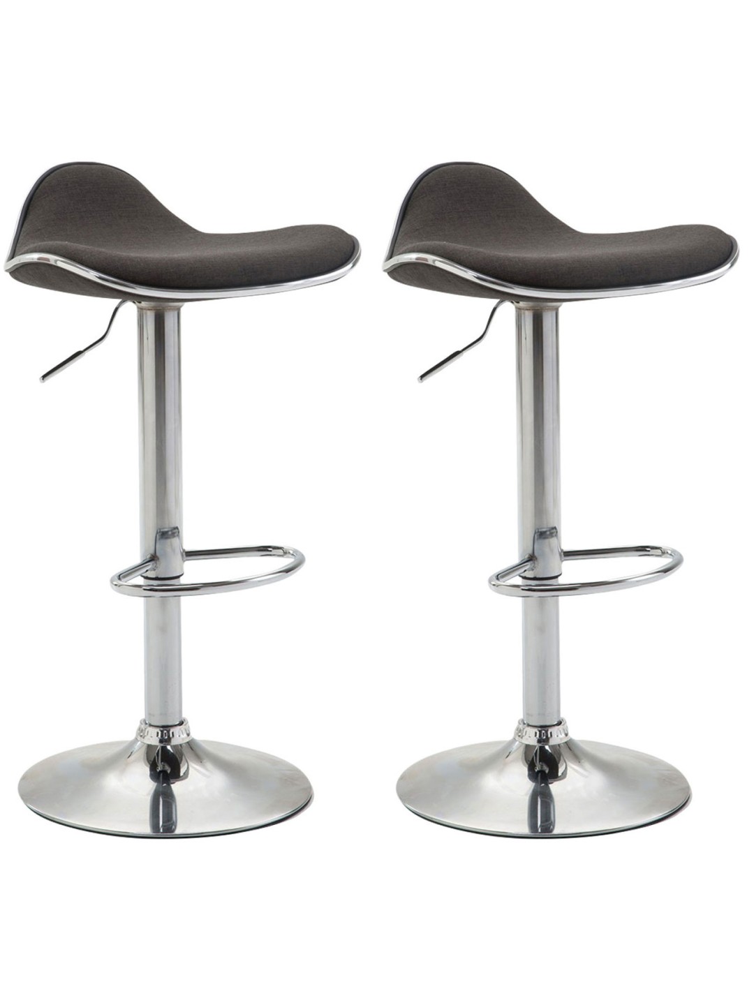 Lot de 2 tabourets de bar Shanghai tissu C, gris foncé