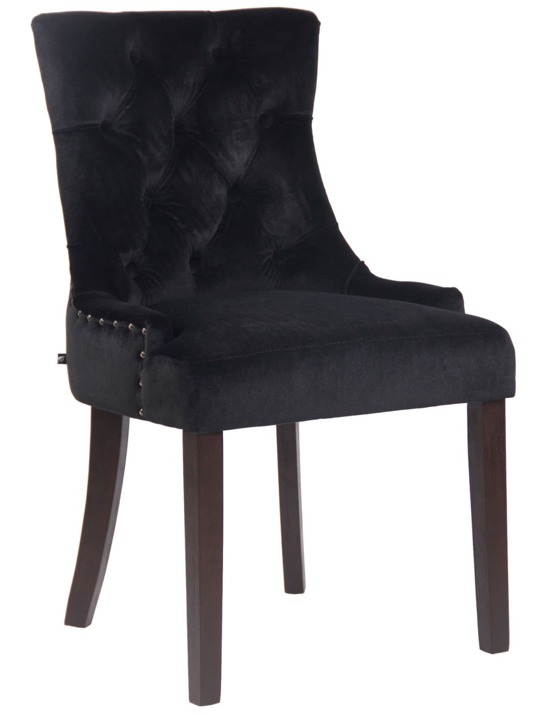 Chaise de salle à manger Aberdeen velours antique, noir