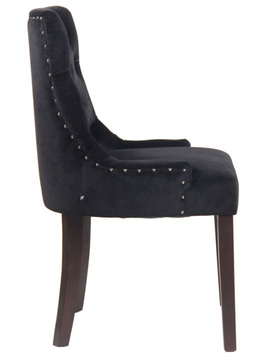 Chaise de salle à manger Aberdeen velours antique, noir Chaise de salle à manger Aberdeen velours antique, noir