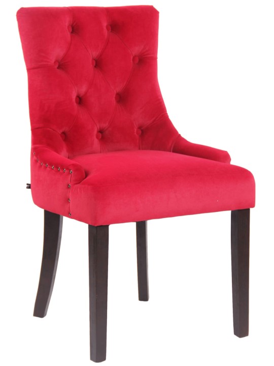 Chaise de salle à manger Aberdeen velours antique, rouge